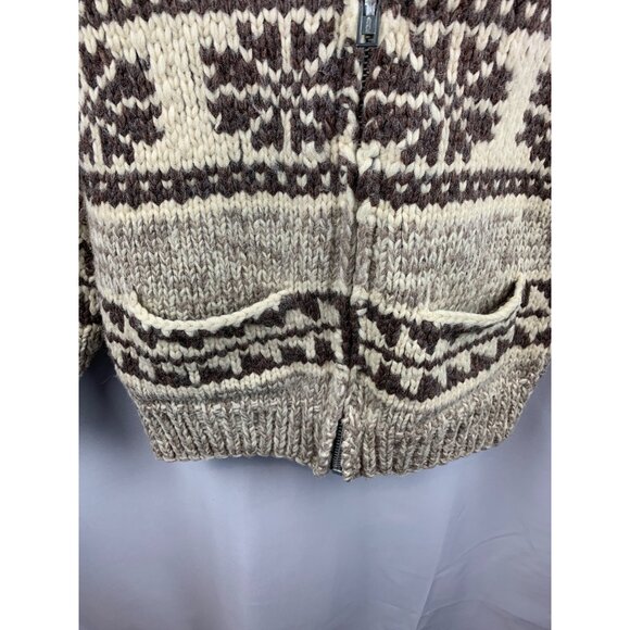 Women’s TUAK Pattern Beige Wool Sweater Size M-L - Picture 6 of 11